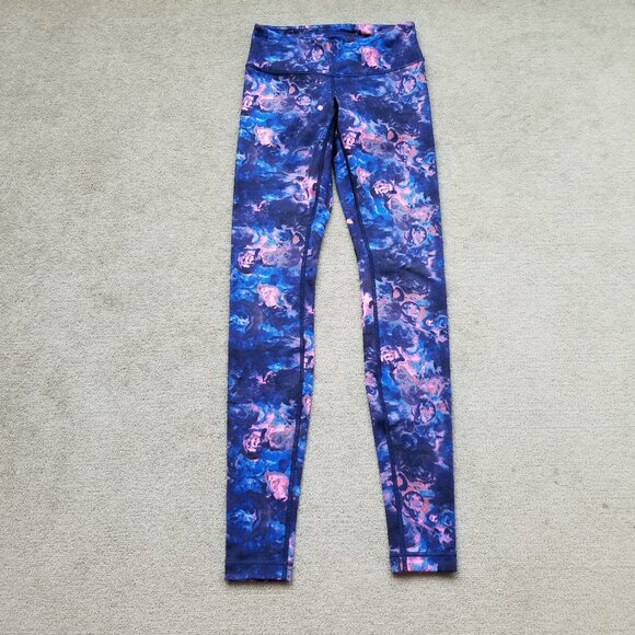 Lululemon Wunder Under Full-On Luon Size 4, Moody Mirage Bark Berry Deep Navy - Picture 3 of 10